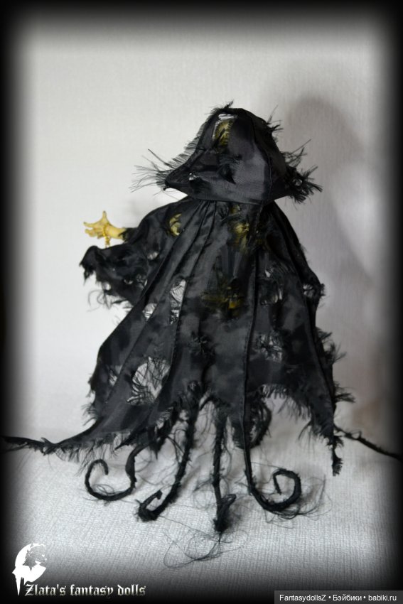 Призрак в чёрном плаще бжд кукла Дементор (фото 8)
