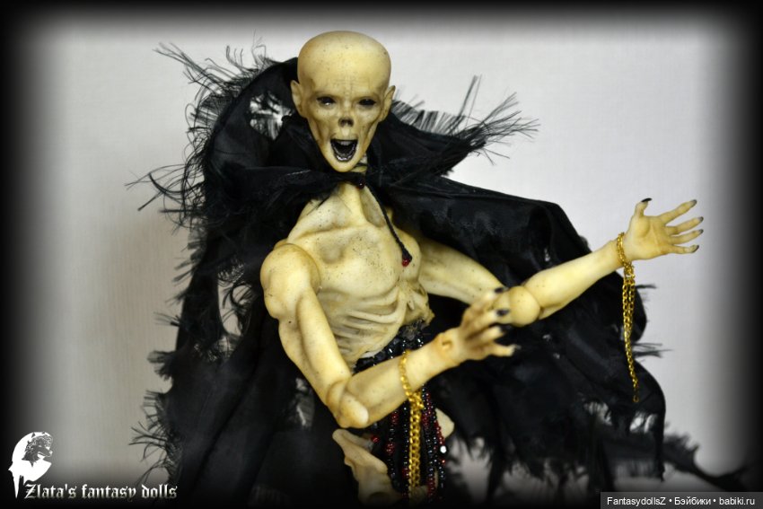 Призрак в чёрном плаще бжд кукла Дементор