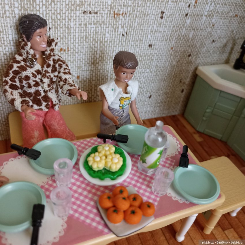 Обед в семейке Lundby — Игровые куклы разных производителей (Разное): редкие бренды (фото 5)