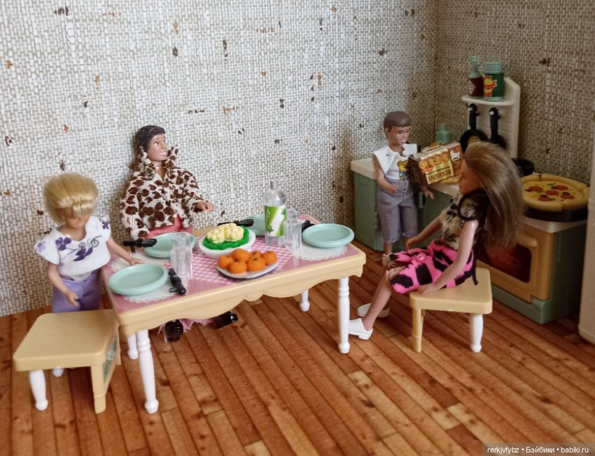 Обед в семейке Lundby — Игровые куклы разных производителей (Разное): редкие бренды (фото 10)