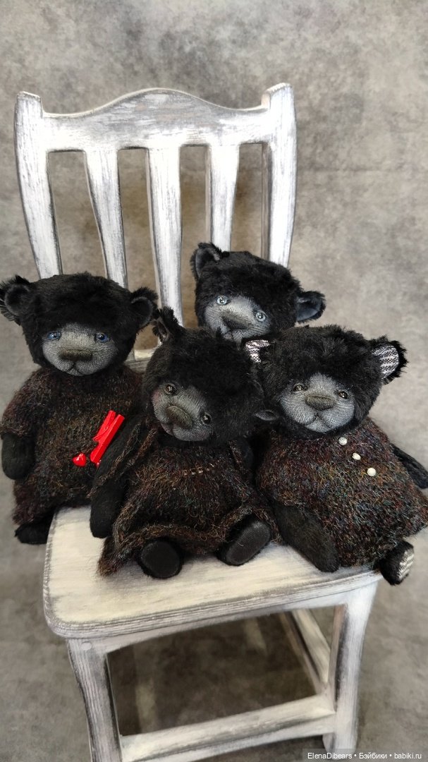 Медвепупсы в черном — Авторские мишки Тедди и друзья: фото (фото 7)