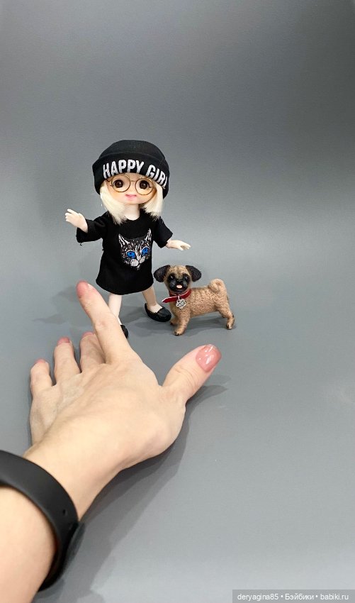 Мопсик — Валяные игрушки из шерсти: сухое валяние (фото 8)