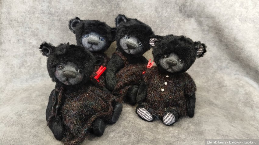 Медвепупсы в черном — Авторские мишки Тедди и друзья: фото