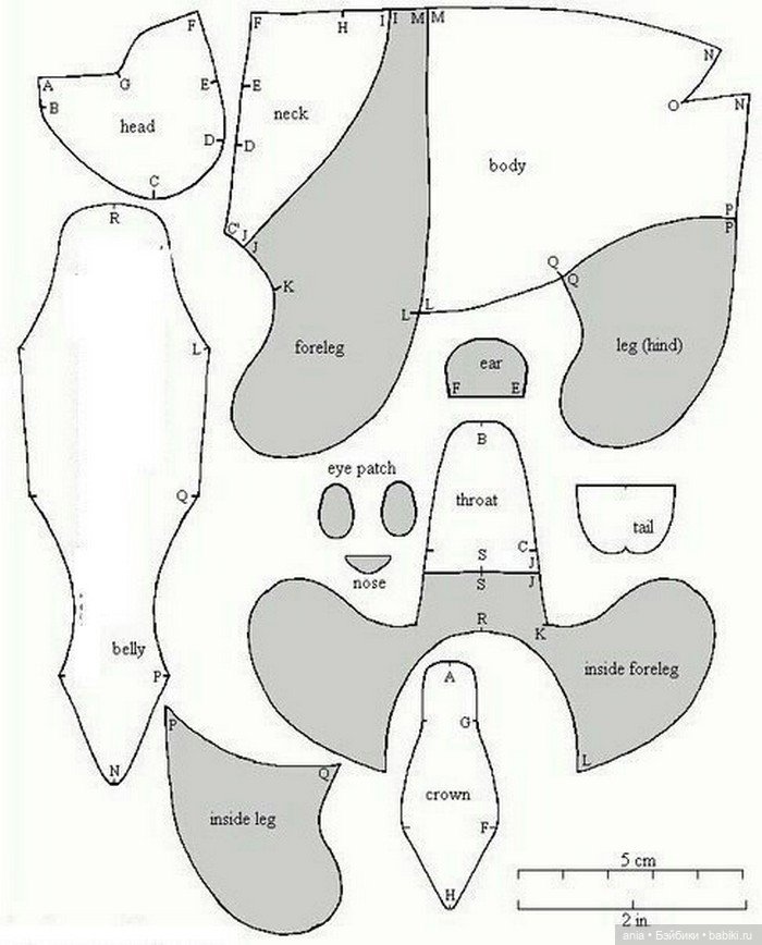 Панда с выкройкой — Выкройки Мишек Тедди и медведей: классика (фото 2)