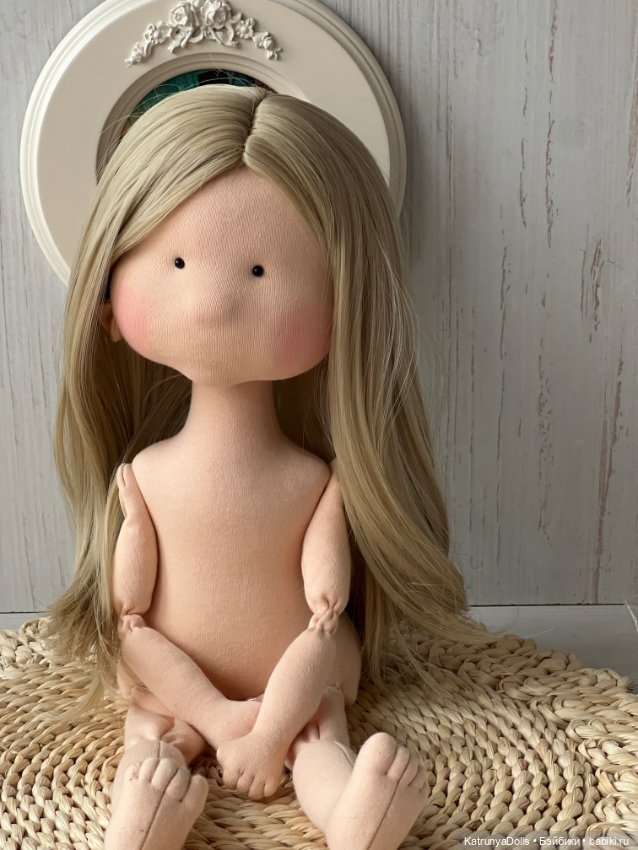 Девочка с лёгким настроением (интерьерная текстильная кукла, 30 см) (фото 7)