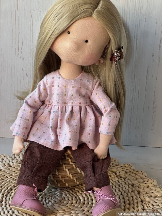 Девочка с лёгким настроением (интерьерная текстильная кукла, 30 см) (фото 2)