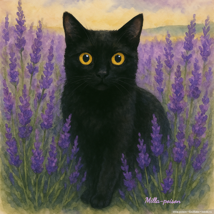 Чёрные кошки и цветы — Рисование и арт: скетчи (фото 4)