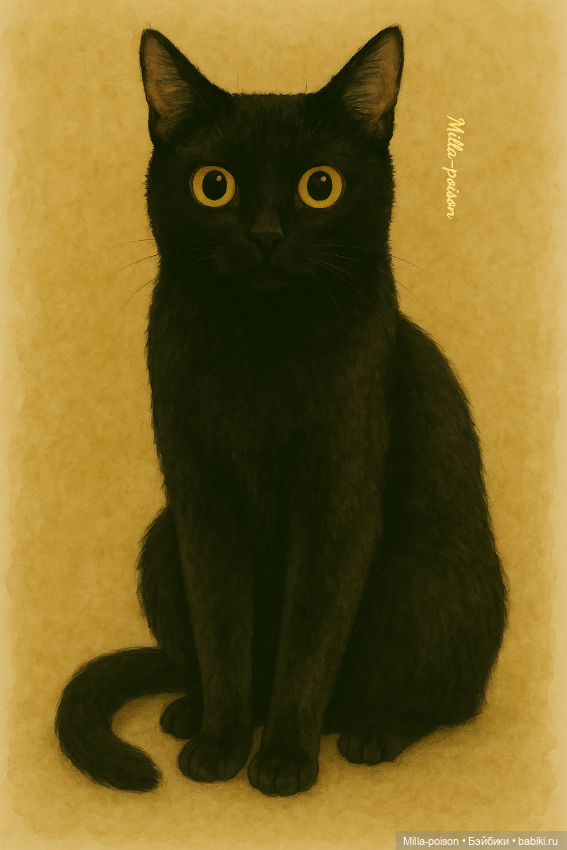 Чёрные кошки и цветы — Рисование и арт: скетчи (фото 2)