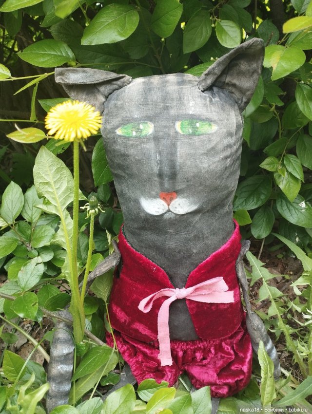 Кот в красном костюме — Текстильные игрушки и примитивы: кофейные (фото 5)