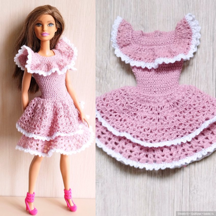 Платье для Барби с воланами