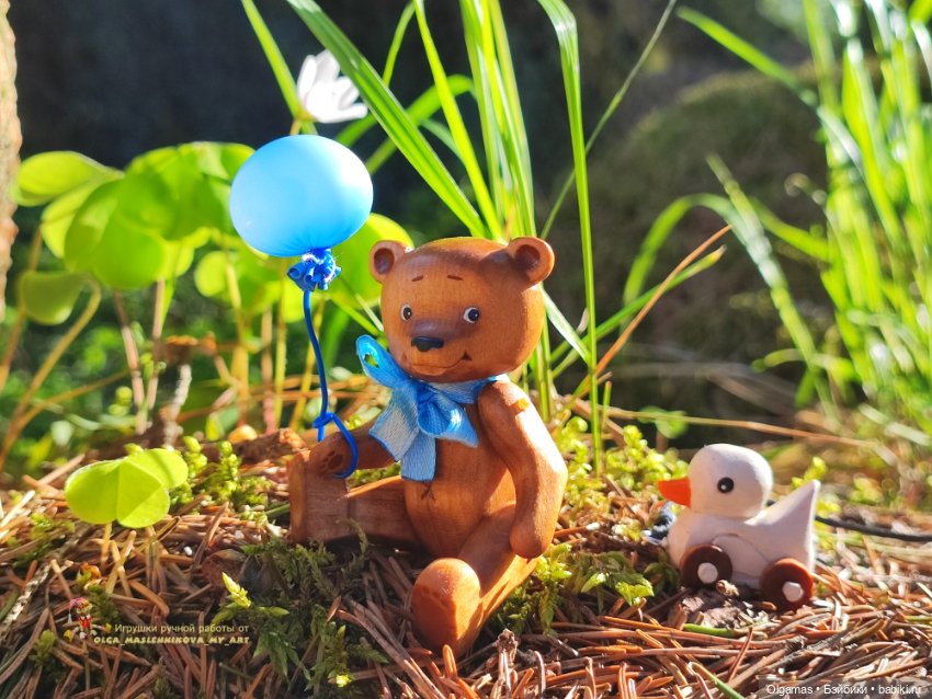 Мишка 🐻с игрушкой! 🌿🌸Весенняя прогулка (фото 8)