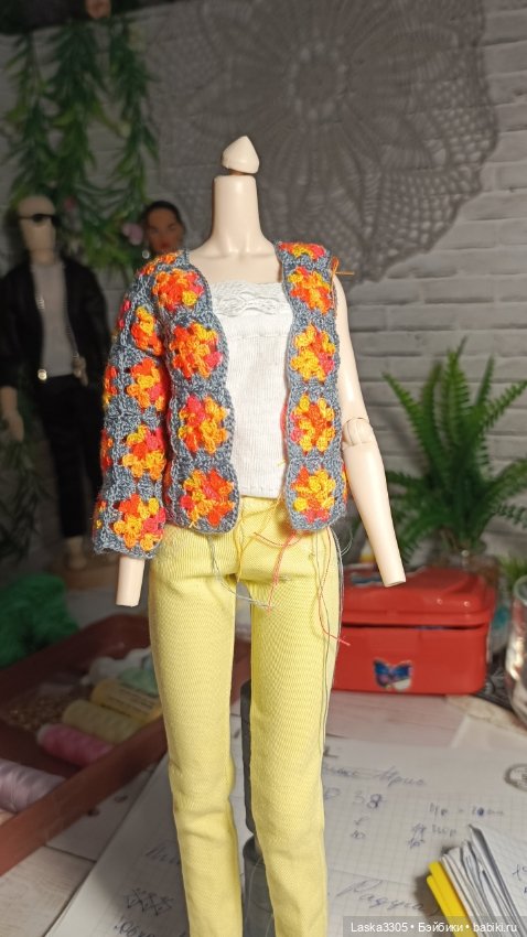 Кардиган для Агнес — Одежда и обувь для кукол своими руками: фото (фото 3)