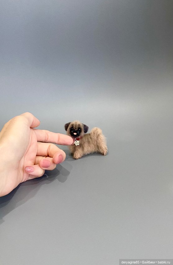 Пекинес — Валяные игрушки из шерсти: сухое валяние