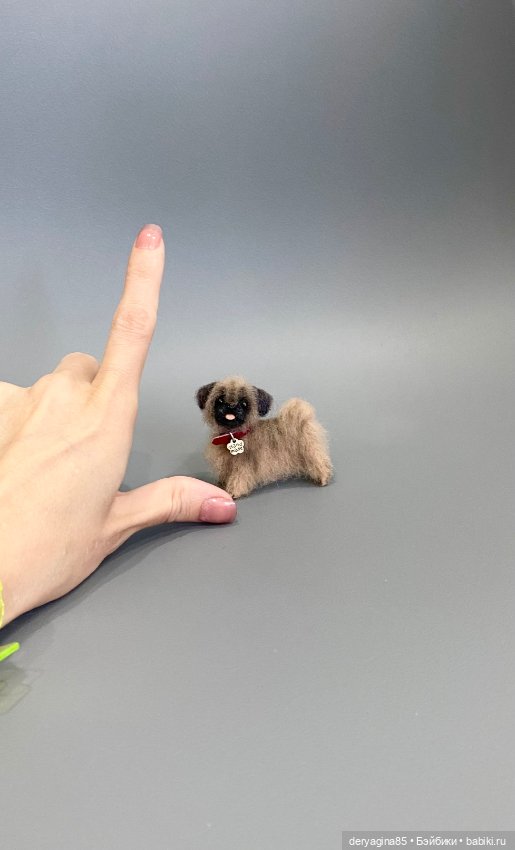 Пекинес — Валяные игрушки из шерсти: сухое валяние (фото 3)