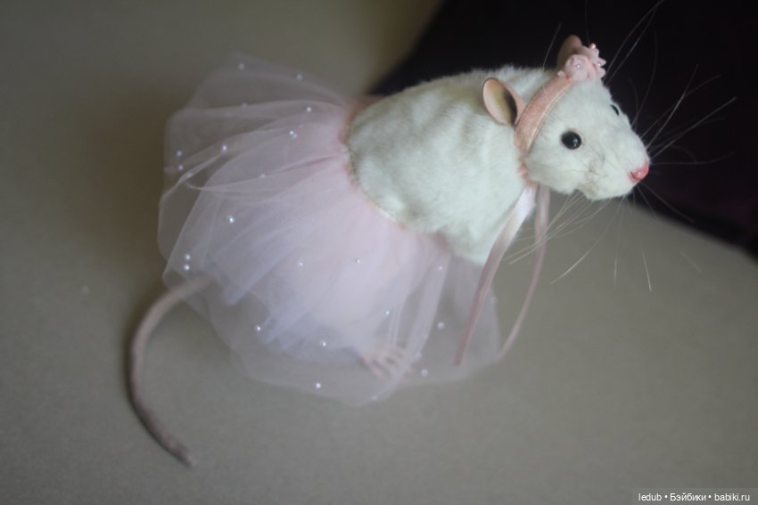 КрЫсота в розовой пачке — Игрушки в смешанной технике (мех и глина): Арт (фото 6)