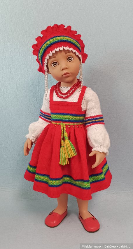 Красный сарафан — Одежда и обувь для кукол своими руками: фото (фото 3)