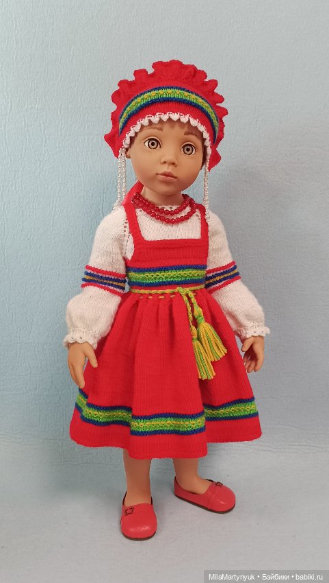 Красный сарафан — Одежда и обувь для кукол своими руками: фото (фото 2)
