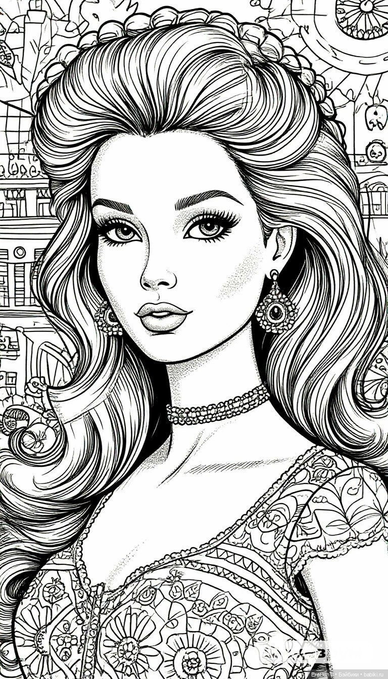 Раскраска в стиле Барби (нейросеть) 💝