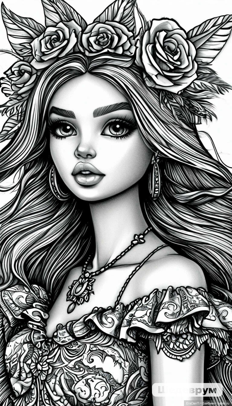 Раскраска в стиле Барби (нейросеть) 💝 (фото 6)