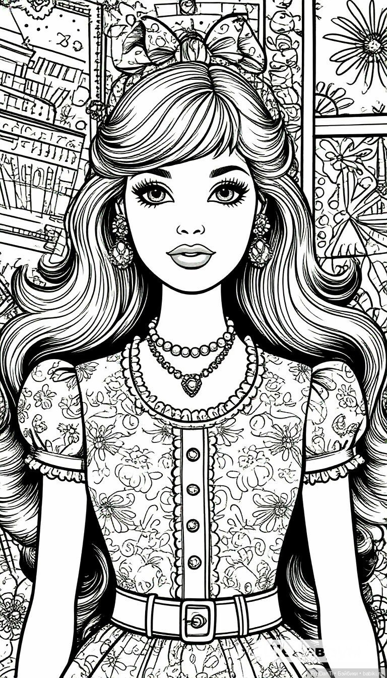 Раскраска в стиле Барби (нейросеть) 💝