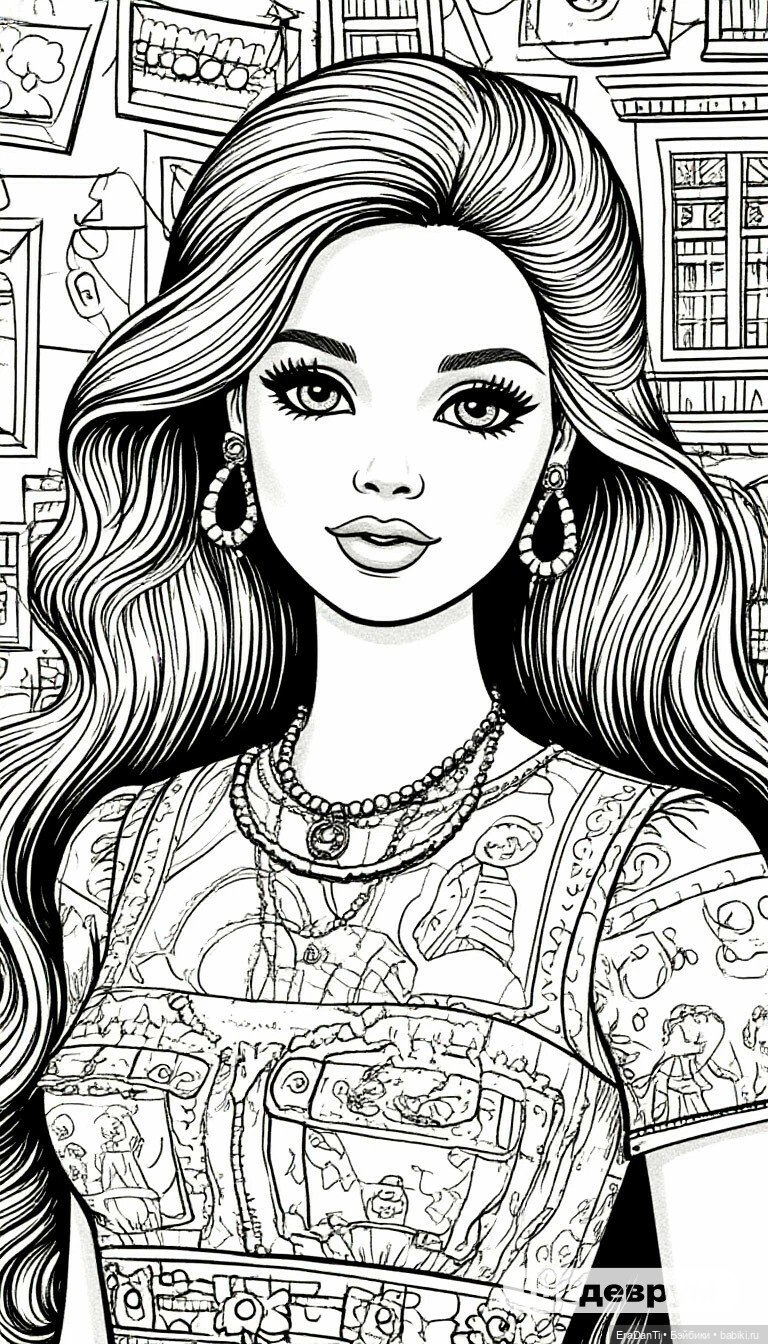 Раскраска в стиле Барби (нейросеть) 💝