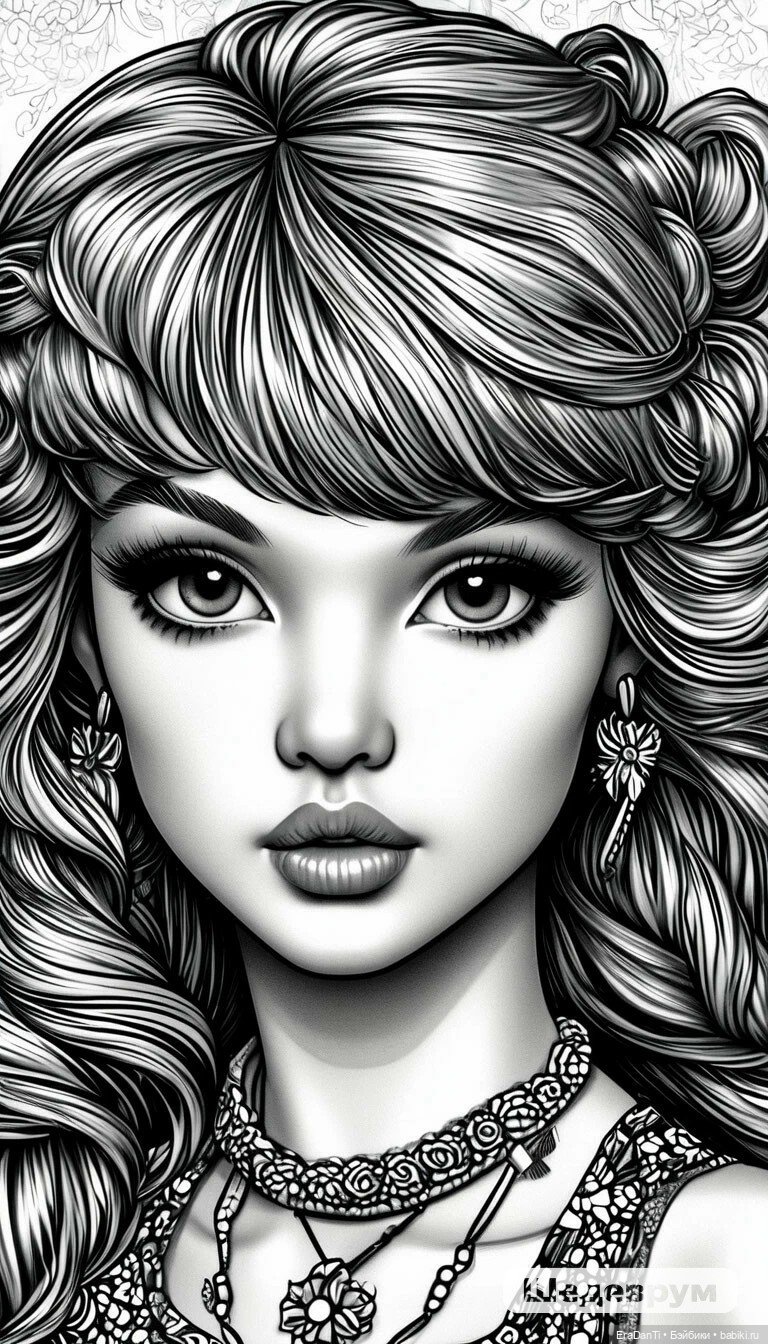 Раскраска в стиле Барби (нейросеть) 💝