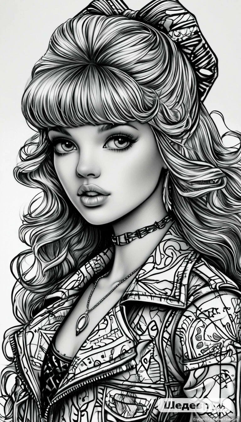 Раскраска в стиле Барби (нейросеть) 💝