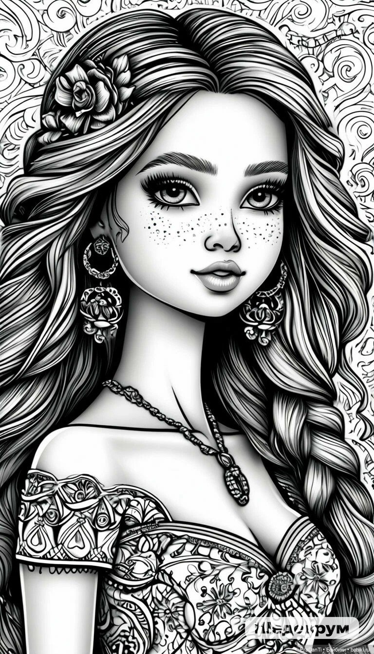 Раскраска в стиле Барби (нейросеть) 💝 (фото 7)