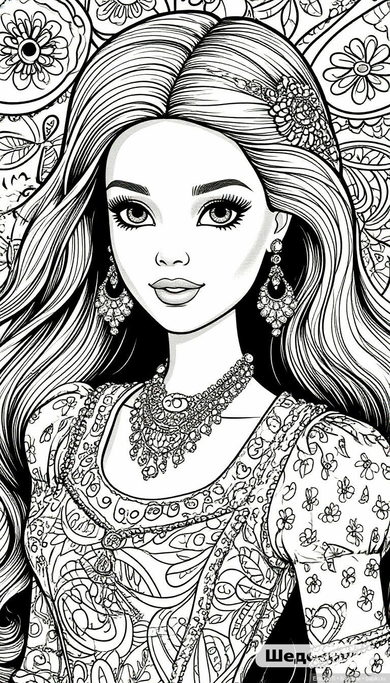 Раскраска в стиле Барби (нейросеть) 💝