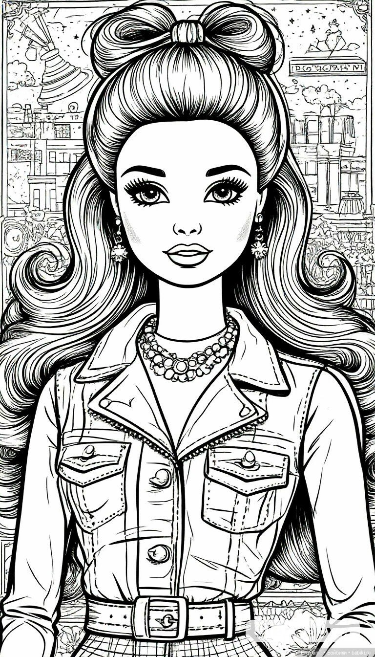 Раскраска в стиле Барби (нейросеть) 💝