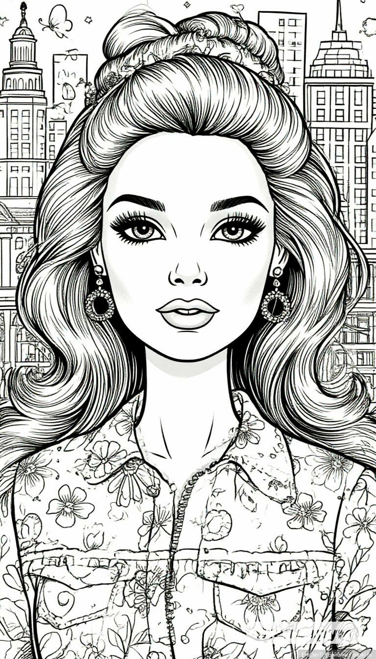 Раскраска в стиле Барби (нейросеть) 💝