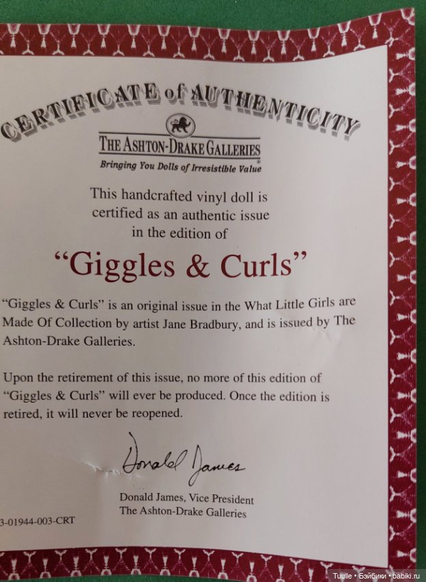 Смех и кудряшки — Куклы Jane Bradbury (Джейн Брэдбери): MasterPiece (фото 9)