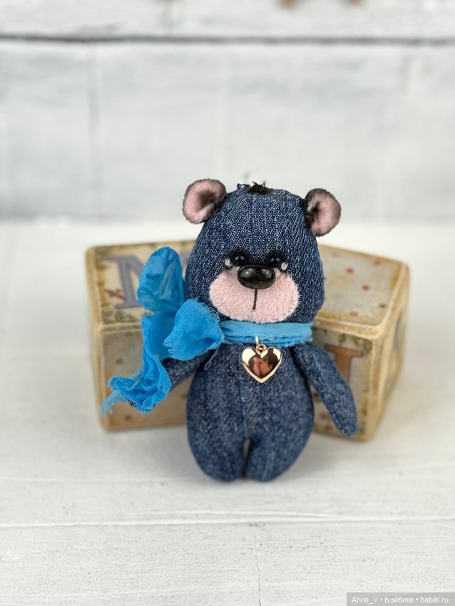 Тедди лиса Алиса с джинсовым брелочком. ❤️ (фото 7)