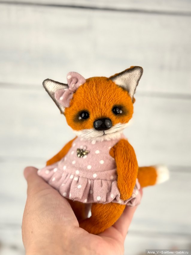 Тедди лиса Алиса с джинсовым брелочком. ❤️ (фото 3)