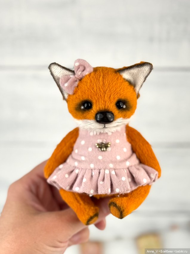 Тедди лиса Алиса с джинсовым брелочком. ❤️ (фото 2)