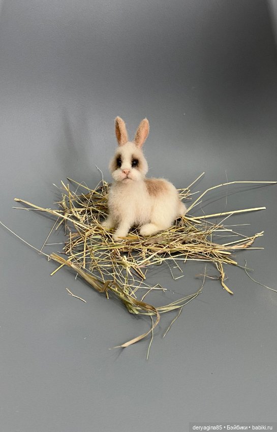 Кролик — Валяные игрушки из шерсти: сухое валяние (фото 7)