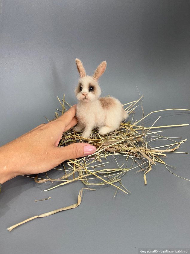 Кролик — Валяные игрушки из шерсти: сухое валяние