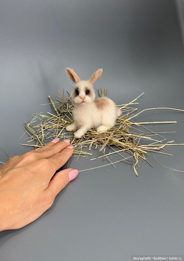 Кролик — Валяные игрушки из шерсти: сухое валяние (фото 5)