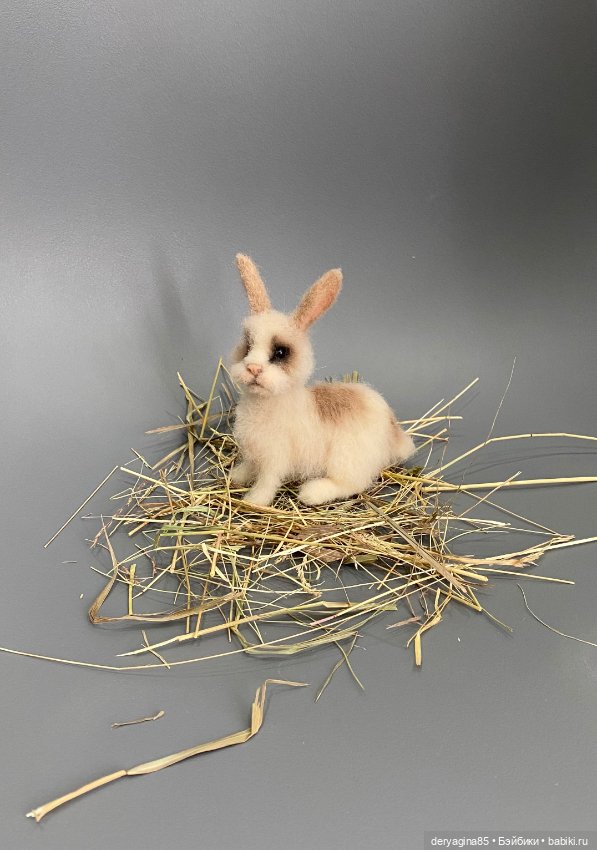 Кролик — Валяные игрушки из шерсти: сухое валяние (фото 9)