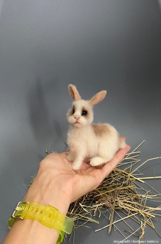 Кролик — Валяные игрушки из шерсти: сухое валяние (фото 6)