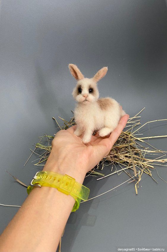 Кролик — Валяные игрушки из шерсти: сухое валяние