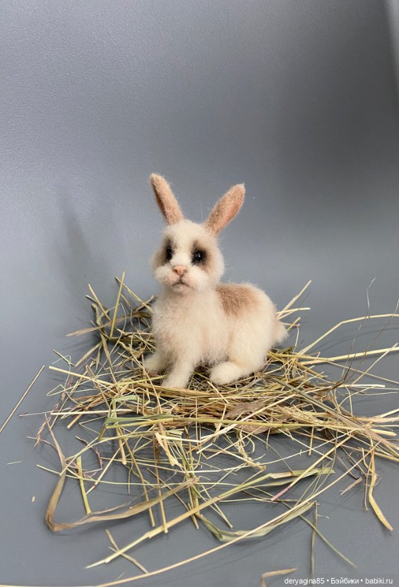 Кролик — Валяные игрушки из шерсти: сухое валяние (фото 10)