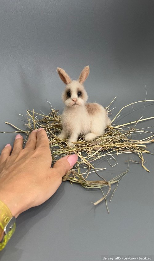 Кролик — Валяные игрушки из шерсти: сухое валяние (фото 8)