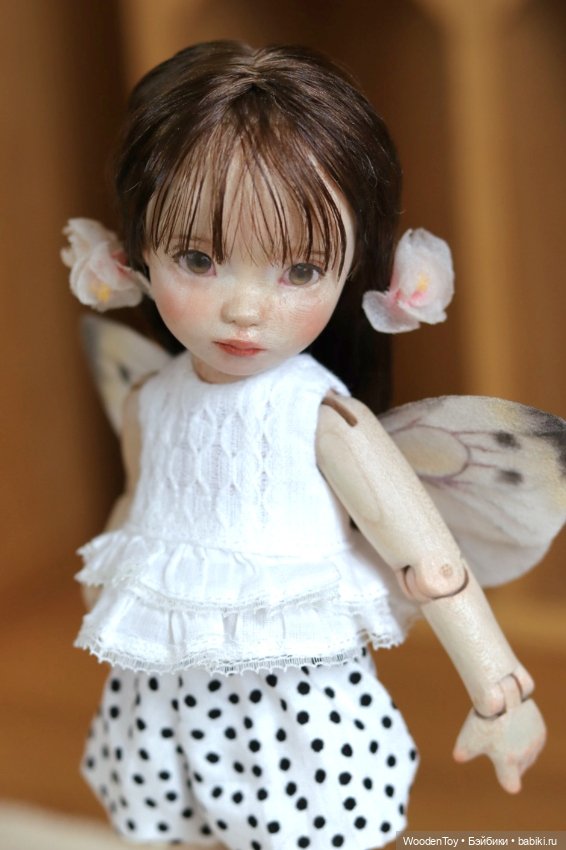 Деревянная кукла Бабочка Беляночка