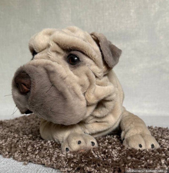 Шарпейка 🐾🐶🐕 — Игрушки в смешанной технике (мех и глина): Арт (фото 8)