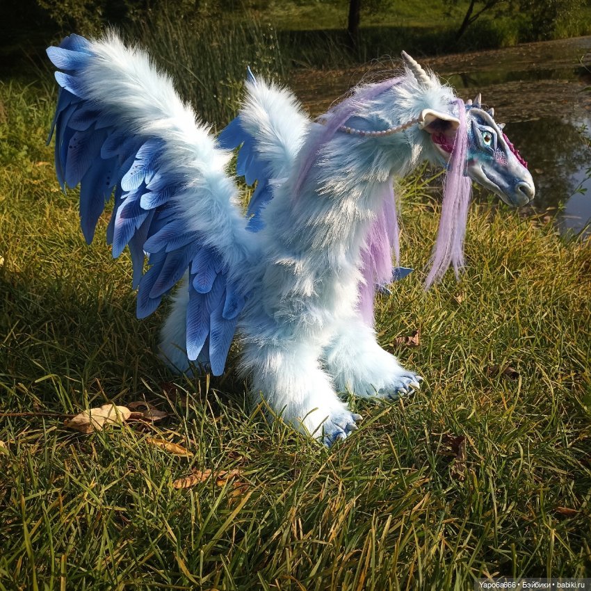 Большой дракон — Игрушки в смешанной технике (мех и глина): Арт (фото 8)