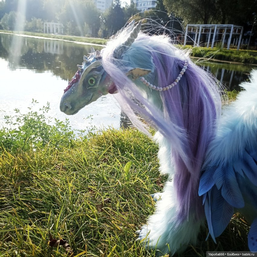 Большой дракон — Игрушки в смешанной технике (мех и глина): Арт (фото 4)