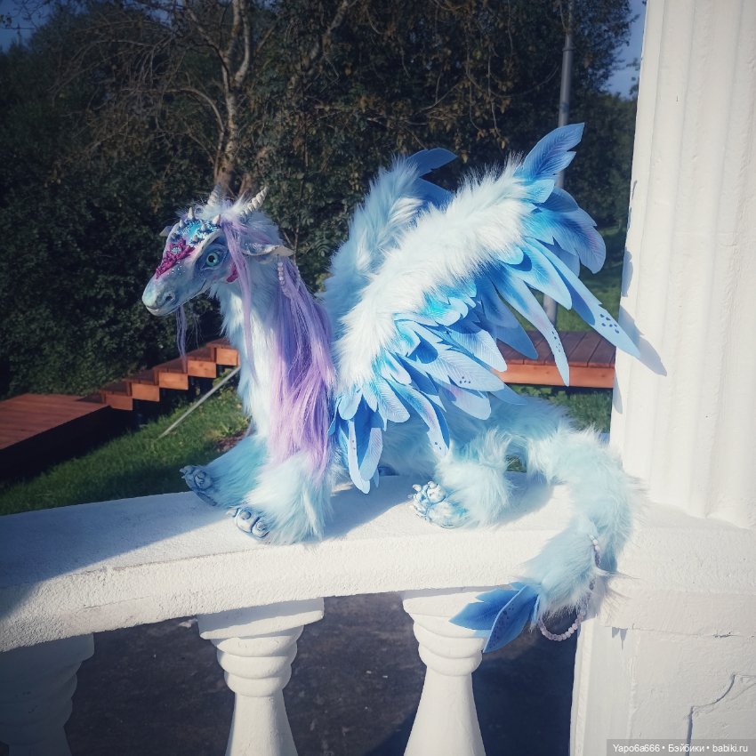 Большой дракон — Игрушки в смешанной технике (мех и глина): Арт (фото 7)