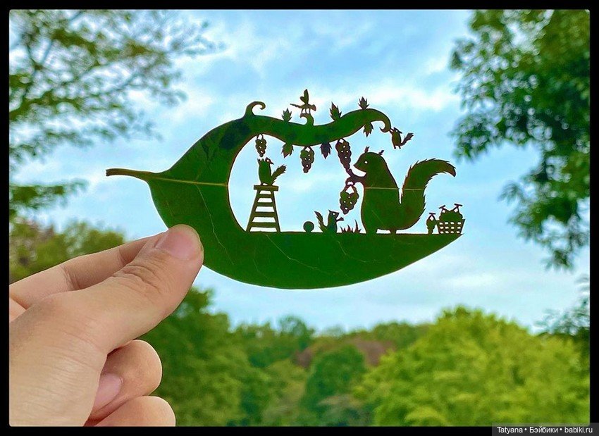 Работы из листьев lito_leafart