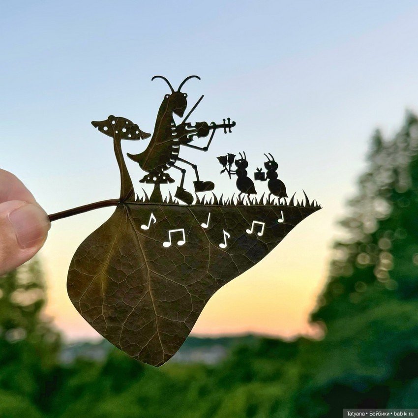 Работы из листьев lito_leafart